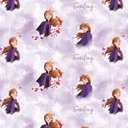 Camelot Fabrics Frozen 2, Anna Watercolour, Purple